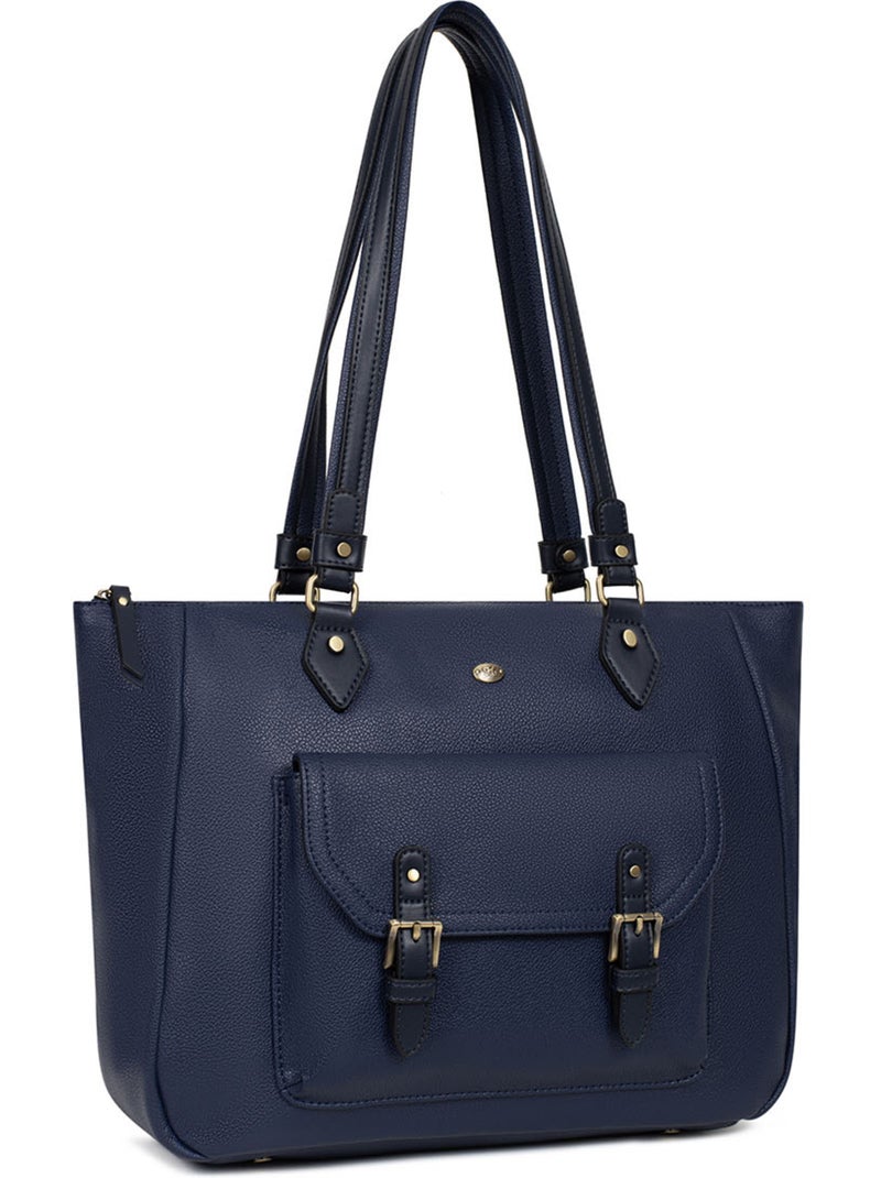 Bolsa de mano con asa para el hombro - a4 ronda hexagona Azul marino - Kiabi