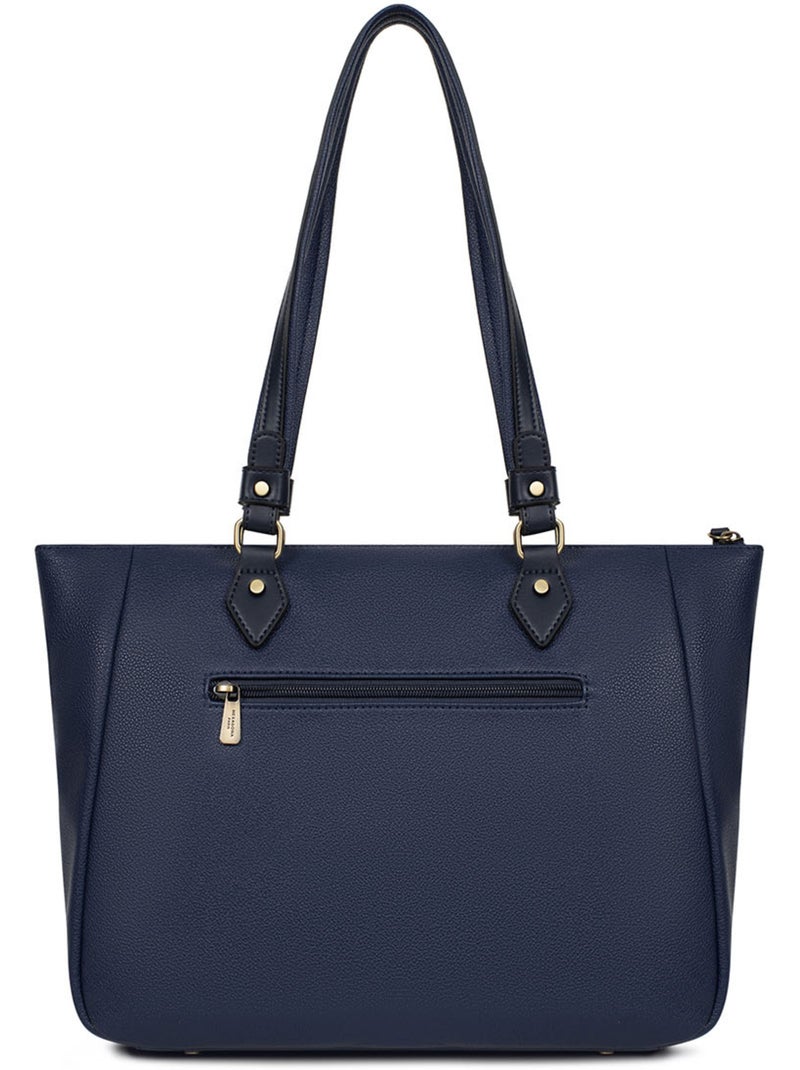 Bolsa de mano con asa para el hombro - a4 ronda hexagona Azul marino - Kiabi