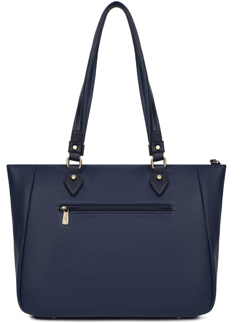 Bolsa de mano con asa para el hombro - a4 ronda hexagona Azul marino - Kiabi