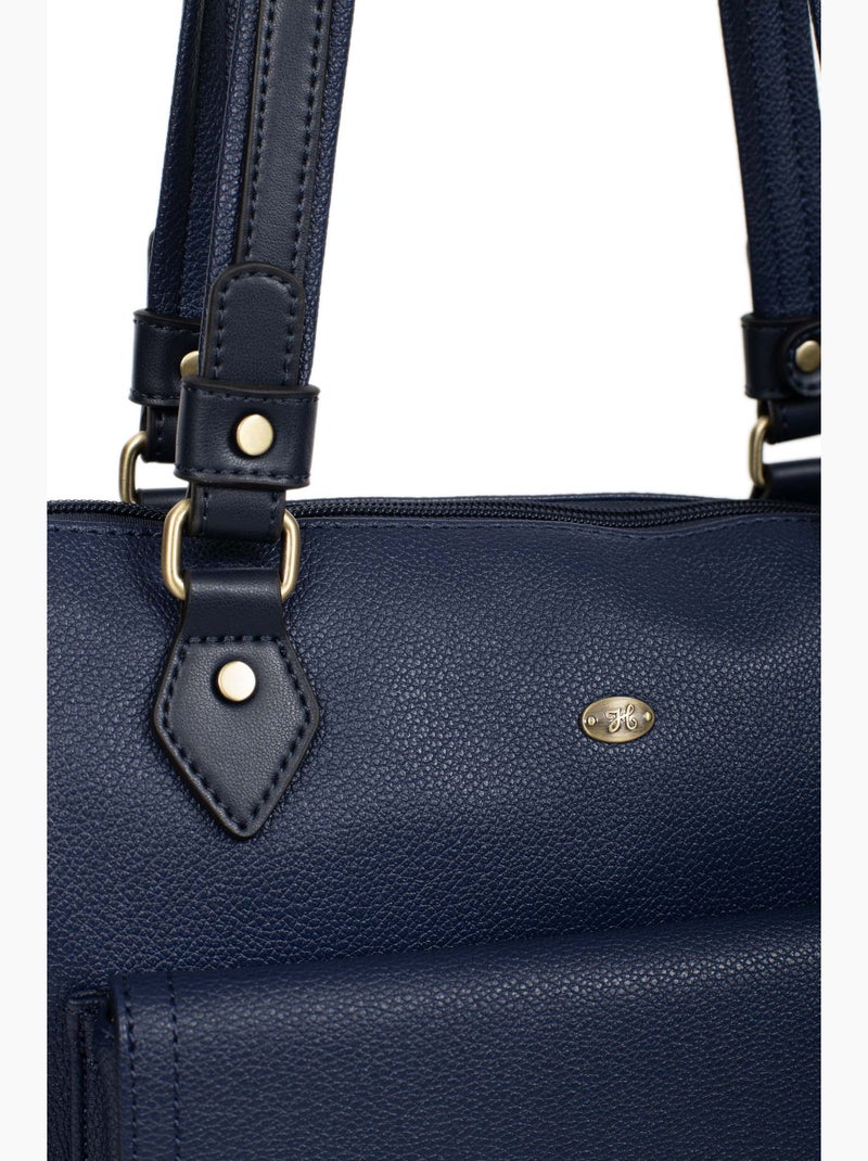 Bolsa de mano con asa para el hombro - a4 ronda hexagona Azul marino - Kiabi