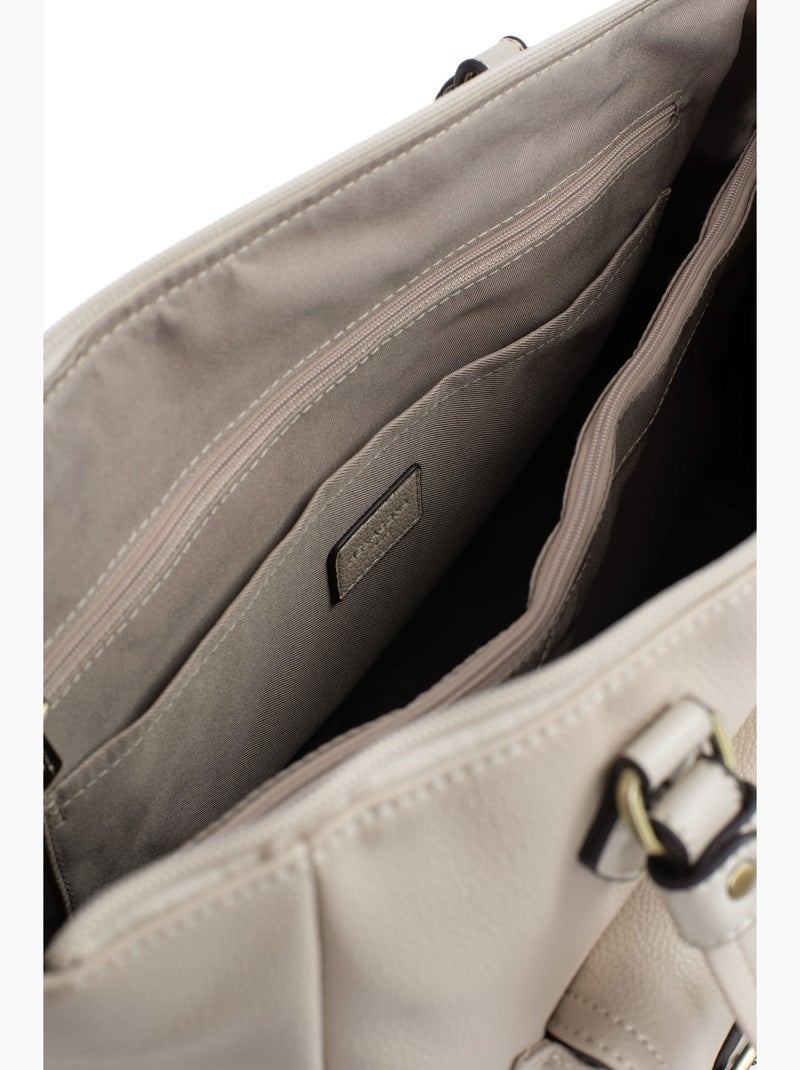 Bolsa de mano con asa para el hombro - a4 ronda hexagona Marfil - Kiabi