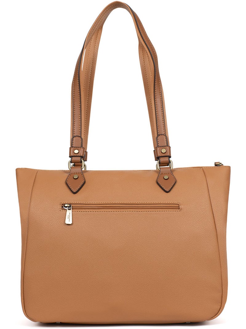 Bolsa de mano con asa para el hombro - a4 ronda hexagona Marrón claro - Kiabi