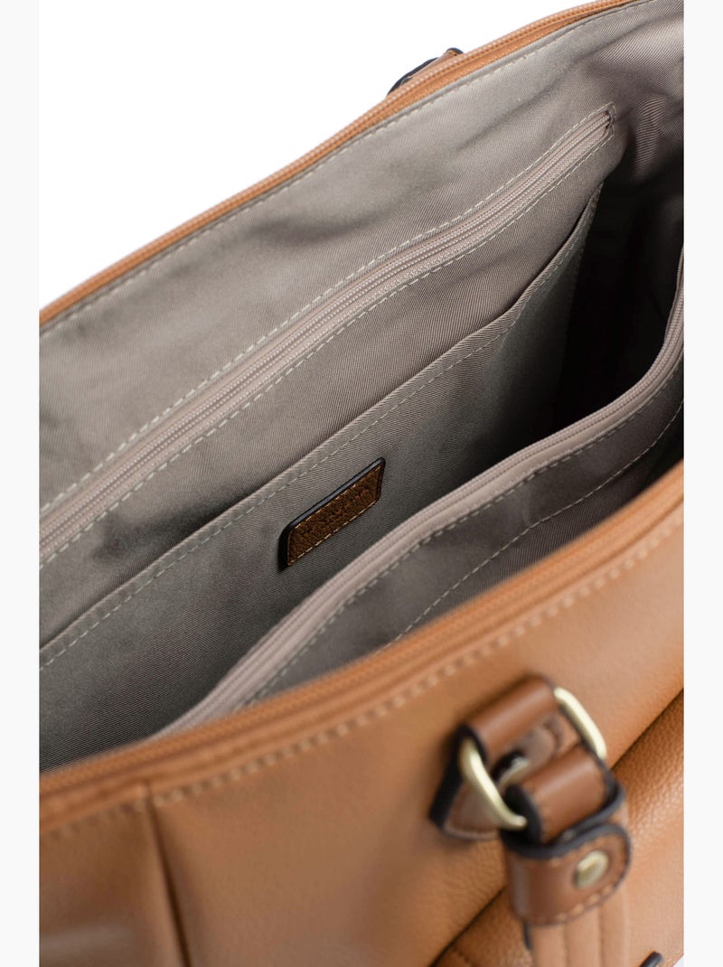 Bolsa de mano con asa para el hombro - a4 ronda hexagona Marrón claro - Kiabi