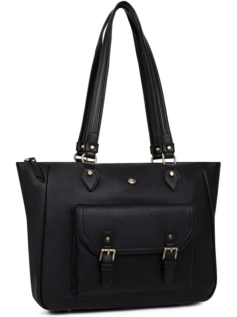 Bolsa de mano con asa para el hombro - a4 ronda hexagona Negro - Kiabi