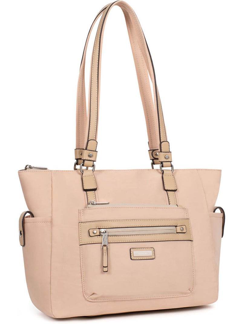 Bolsa de mano con asa para el hombro - a4 yona hexagona Beige - Kiabi