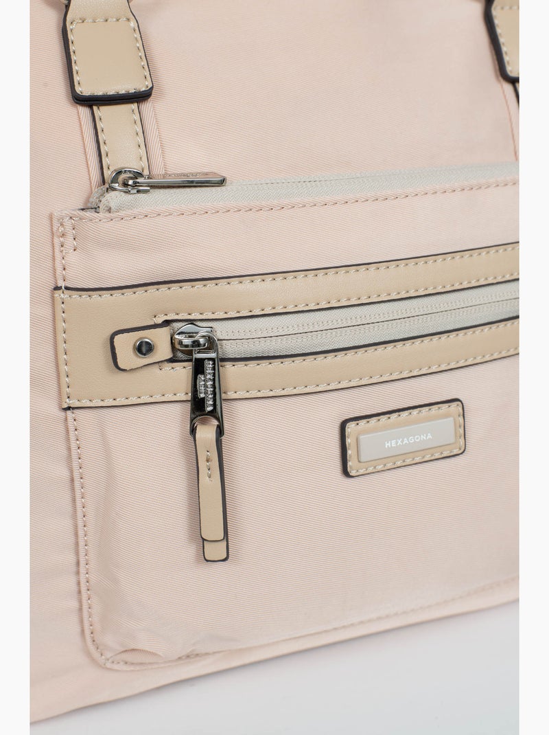 Bolsa de mano con asa para el hombro - a4 yona hexagona Beige - Kiabi
