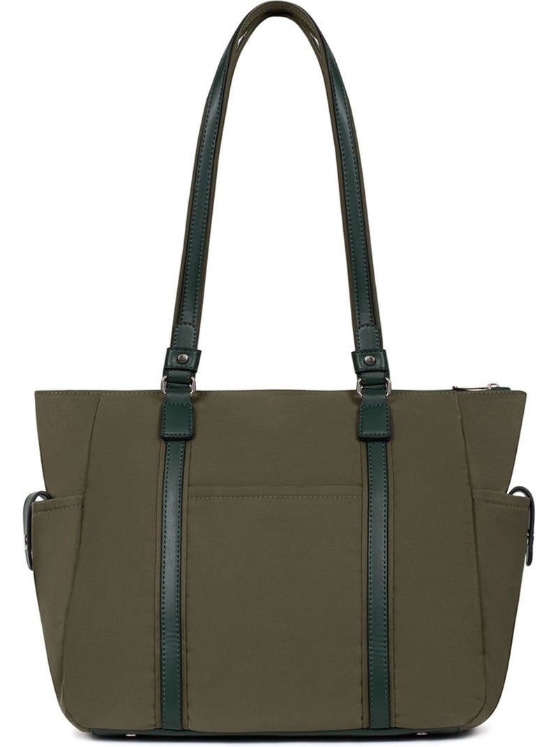 Bolsa de mano con asa para el hombro - a4 yona hexagona Caqui - Kiabi
