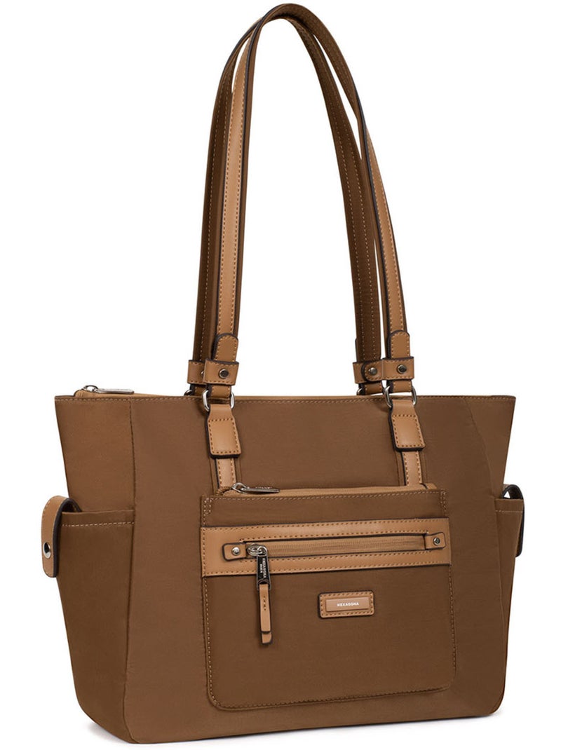 Bolsa de mano con asa para el hombro - a4 yona hexagona Negro Dorado - Kiabi