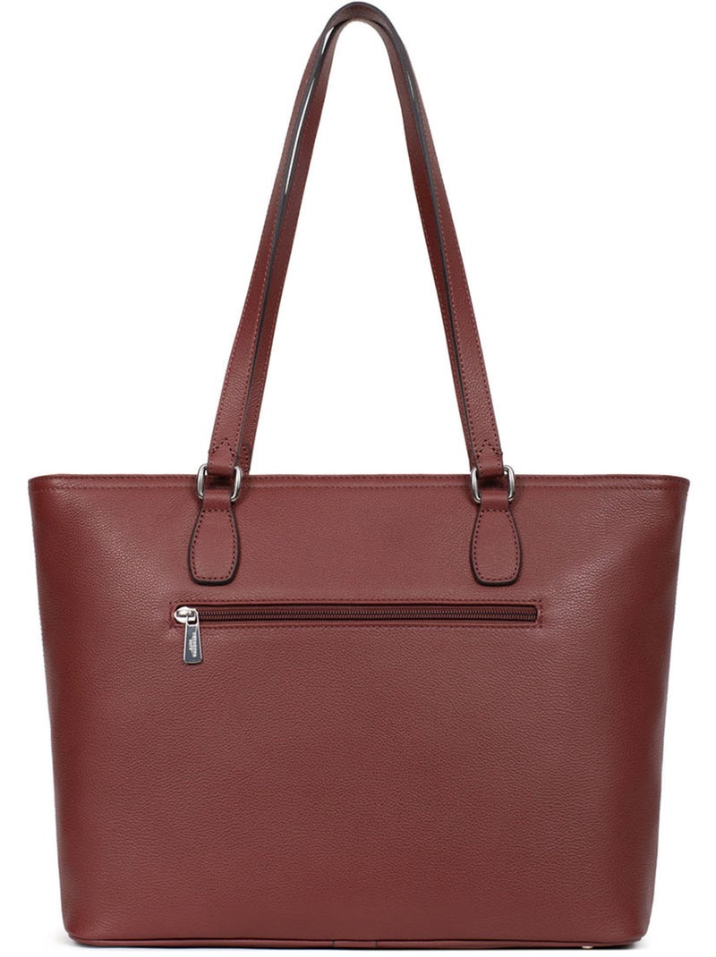 Bolsa de mano con asas - a4 - cuero mirabelle hexagona Burdeos - Kiabi