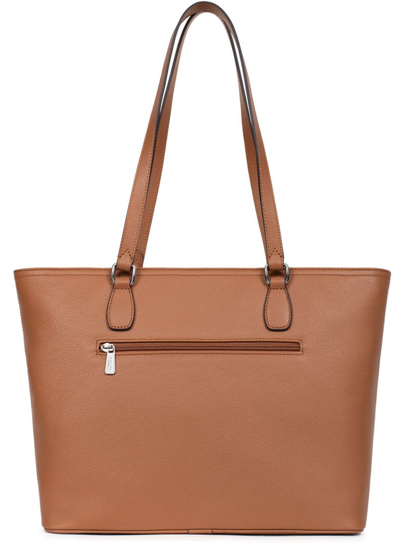 Bolsa de mano con asas - a4 - cuero mirabelle hexagona Marrón claro - Kiabi