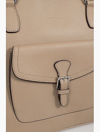Bolsa de mano con asas - a4 - cuero mirabelle hexagona