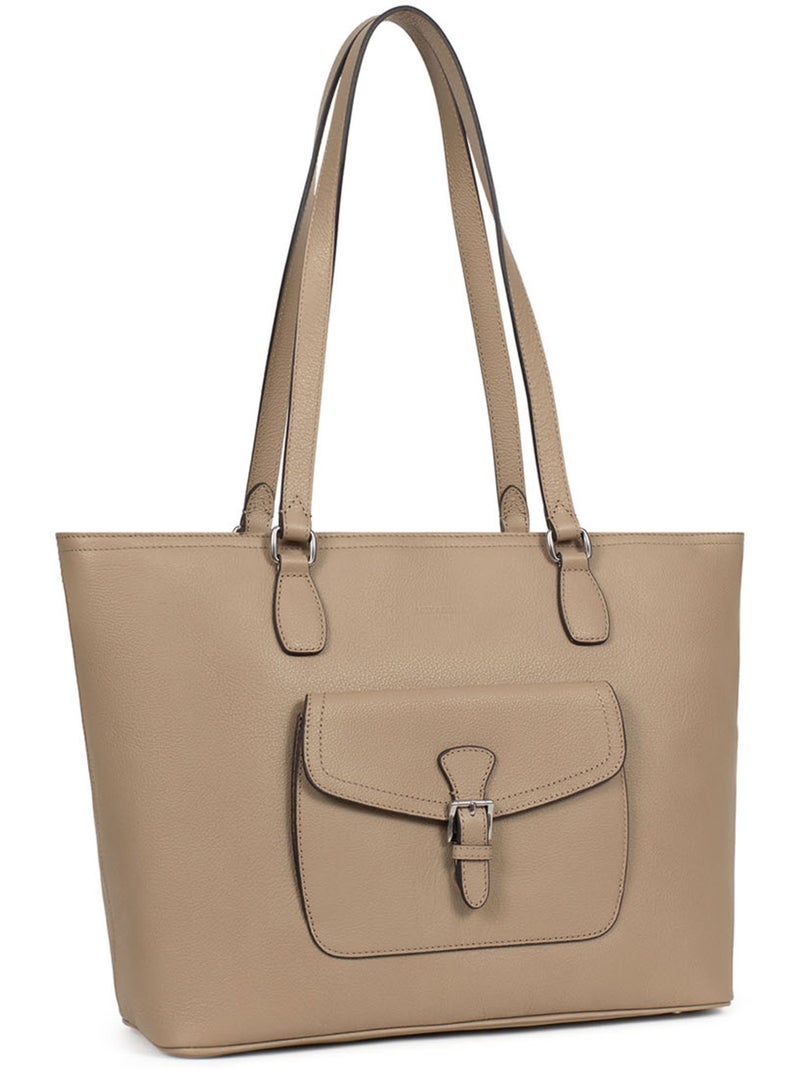 Bolsa de mano con asas - a4 - cuero mirabelle hexagona Marrón glaseado - Kiabi