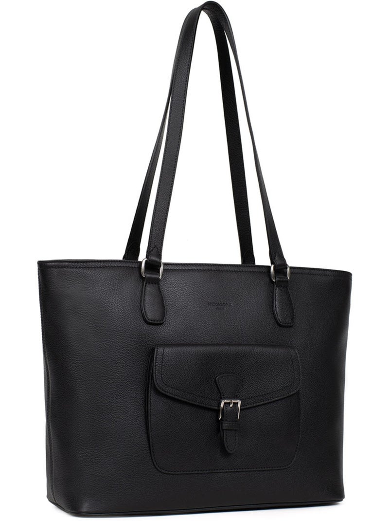 Bolsa de mano con asas - a4 - cuero mirabelle hexagona Negro - Kiabi