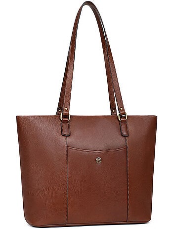 Bolsa de mano con asas - a4 - cuero ondine hexagona