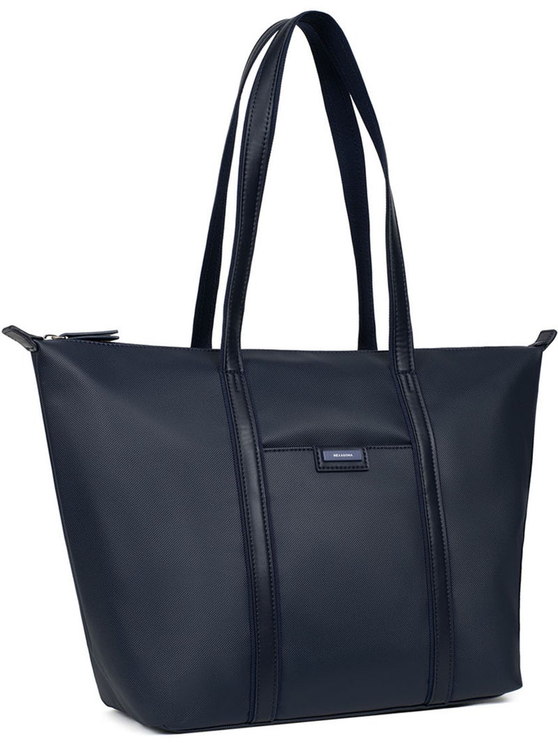 Bolsa de mano con asas - a4 - grande joyce hexagona Azul noche - Kiabi