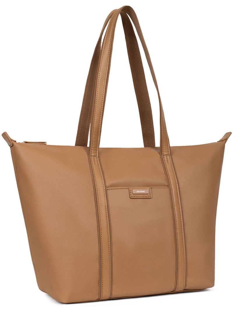 Bolsa de mano con asas - a4 - grande joyce hexagona Marrón claro - Kiabi