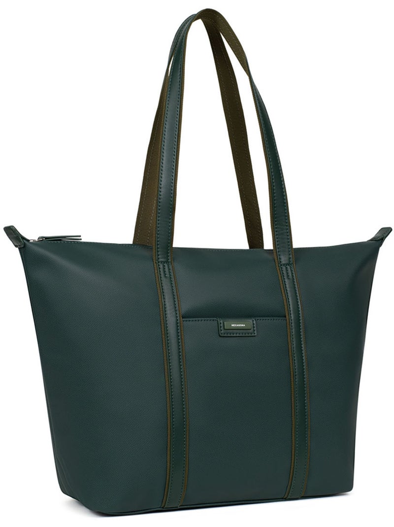 Bolsa de mano con asas - a4 - grande joyce hexagona Verde abeto - Kiabi
