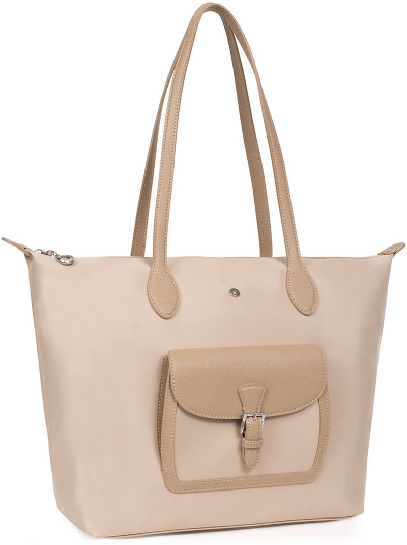 Bolsa de mano con asas - a4 - grande kiana hexagona Beige arena - Kiabi