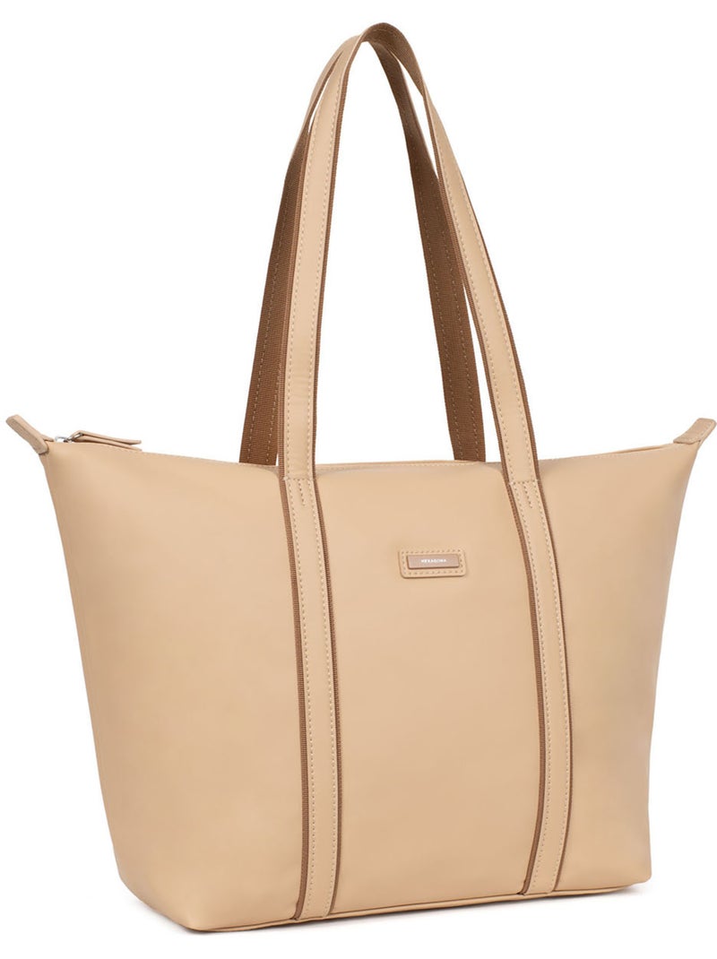 Bolsa de mano con asas - a4 - grande tara hexagona Beige arena - Kiabi