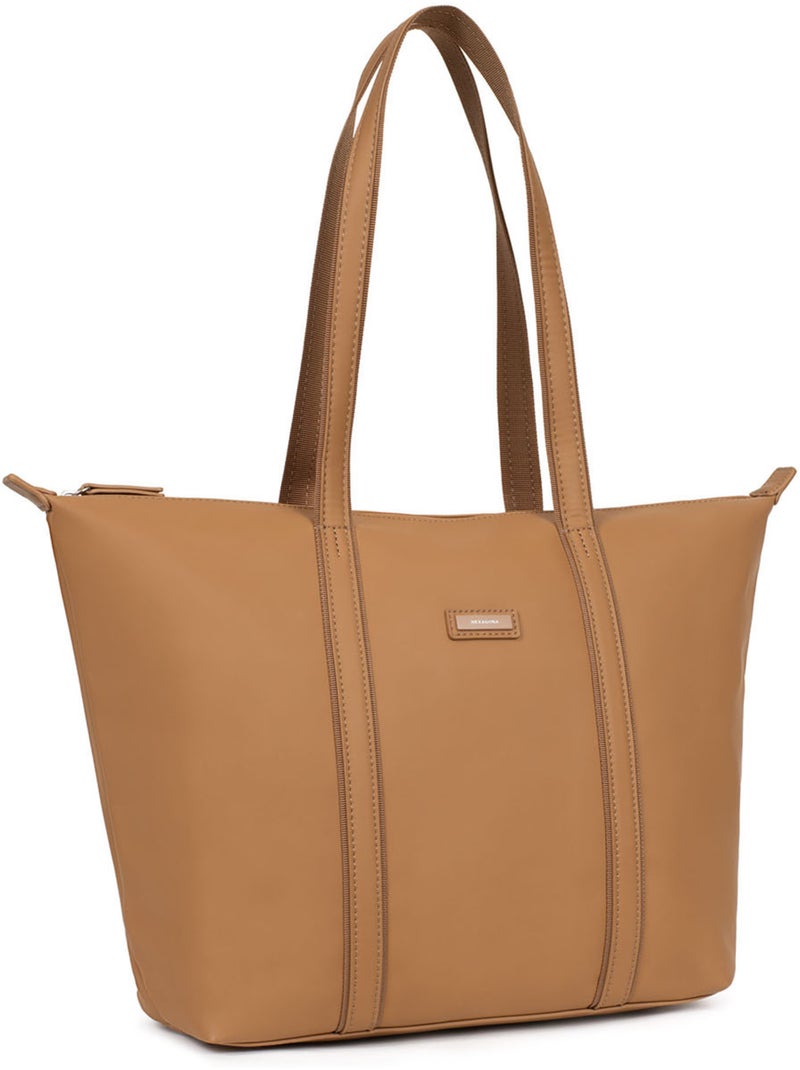 Bolsa de mano con asas - a4 - grande tara hexagona Marrón claro - Kiabi