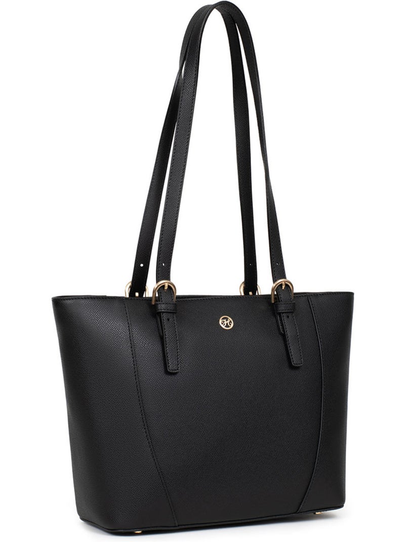 Bolsa de mano con asas - Cuero AUDE Negro - Kiabi
