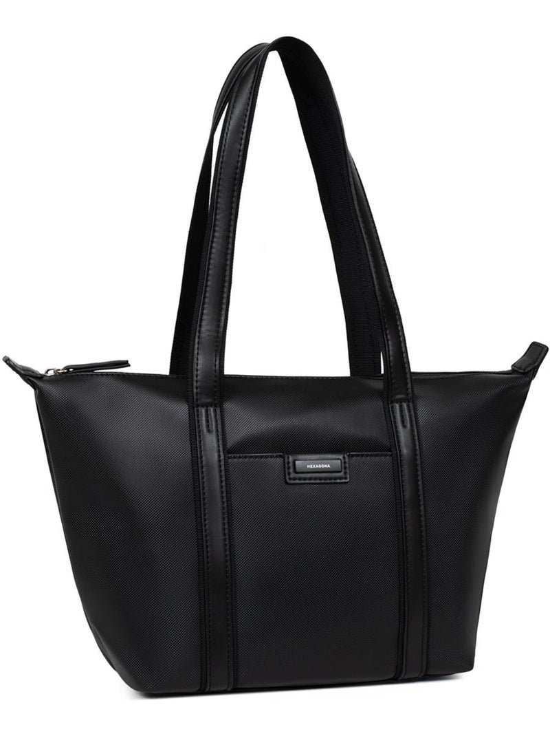 Bolsa de mano con asas - mediana joyce hexagona Negro - Kiabi