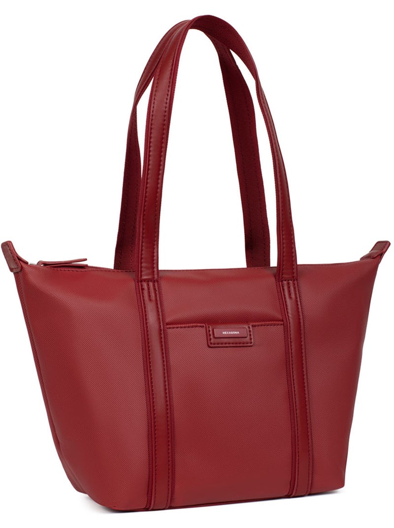 Bolsa de mano con asas - mediana joyce hexagona Rojo oscuro - Kiabi