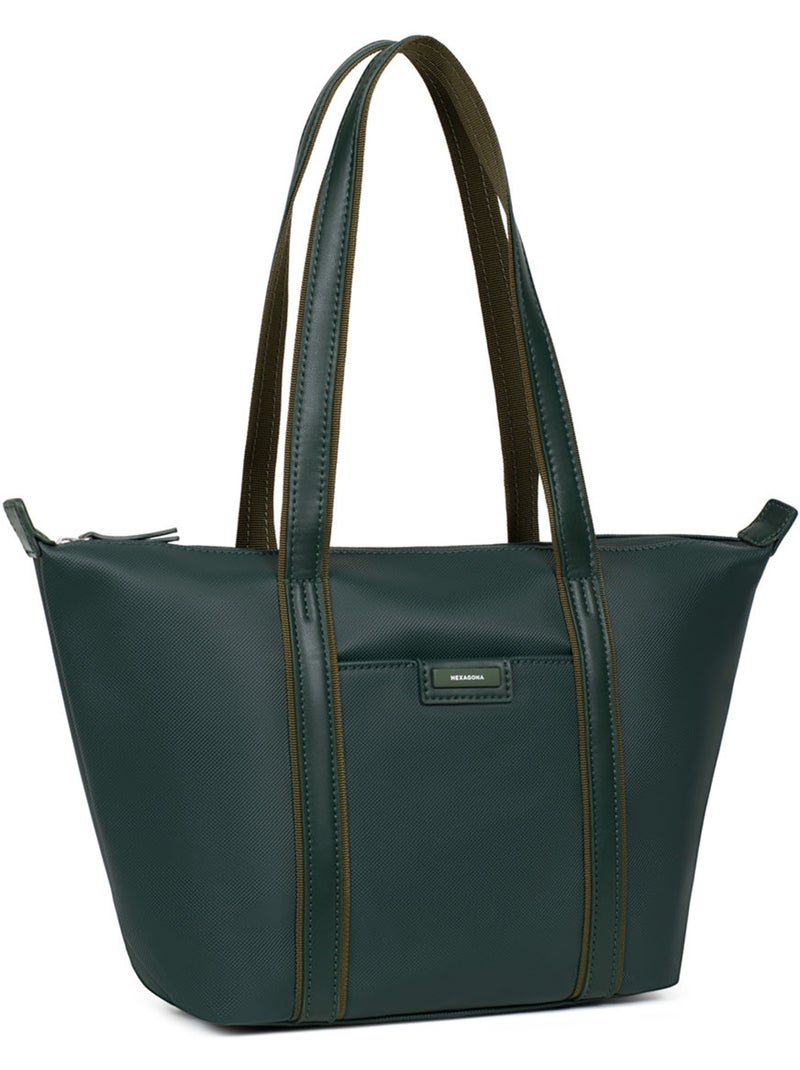 Bolsa de mano con asas - mediana joyce hexagona Verde abeto - Kiabi