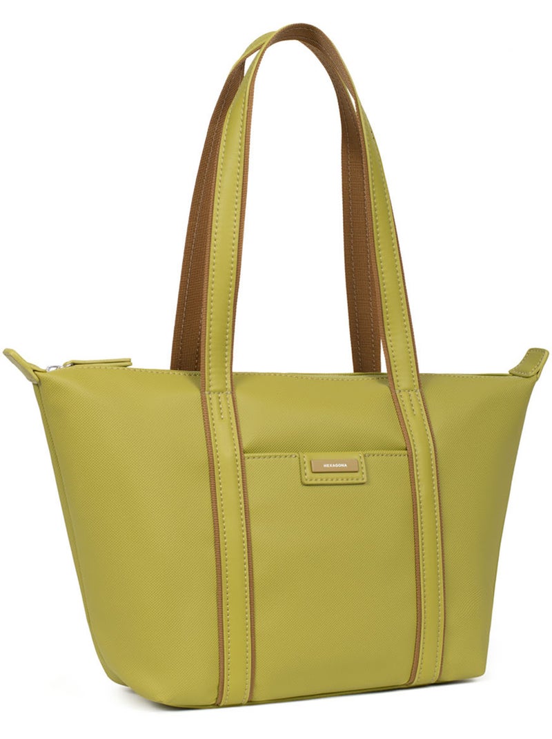 Bolsa de mano con asas - mediana joyce hexagona Verde anís - Kiabi