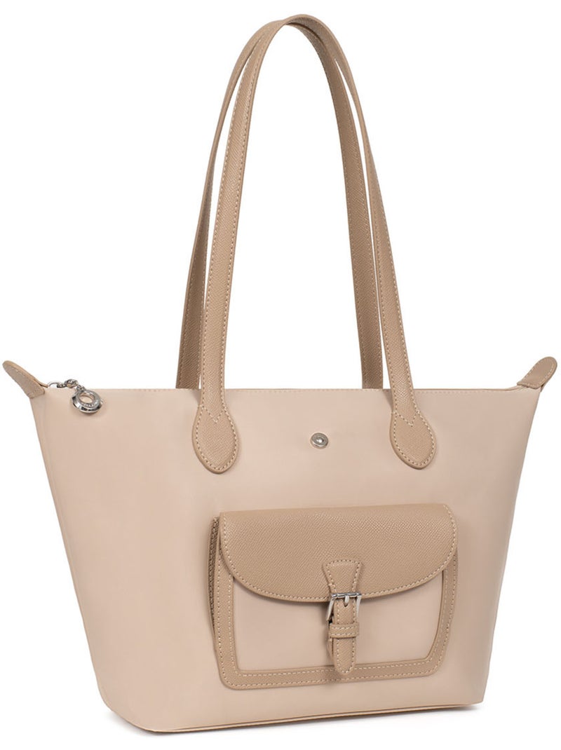 Bolsa de mano con asas - mediana kiana hexagona Beige arena - Kiabi