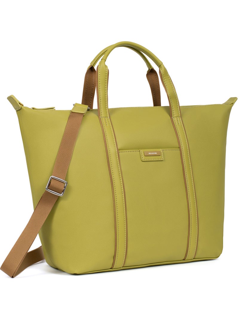 Bolsa de mano tipo cabas - a4 - grande joyce hexagona Verde anís - Kiabi