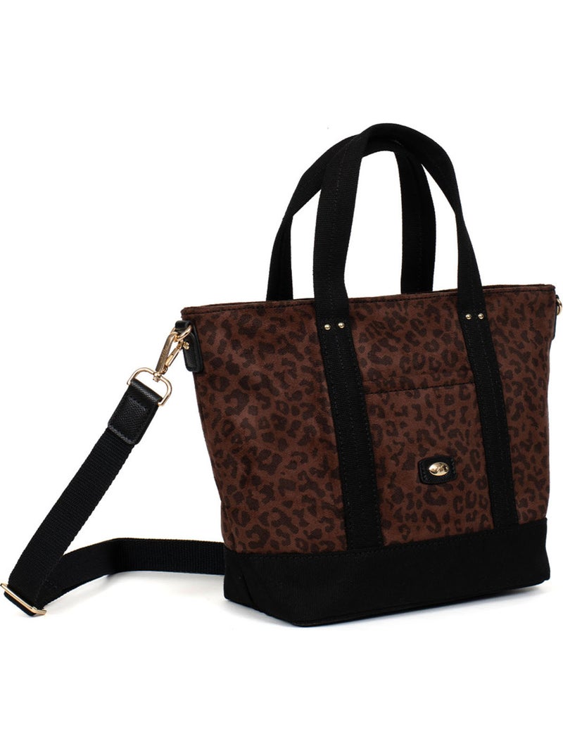 Bolsa de mano tipo cabas léonie hexagona Marrón chocolate - Kiabi