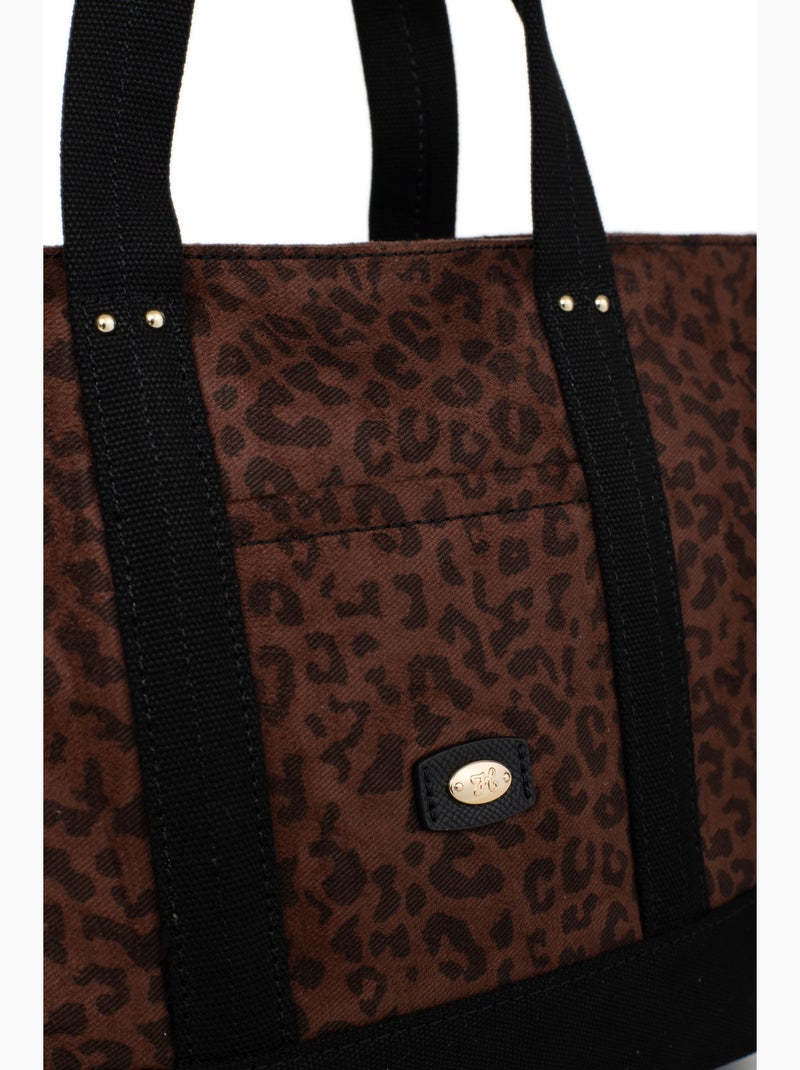 Bolsa de mano tipo cabas léonie hexagona Marrón chocolate - Kiabi