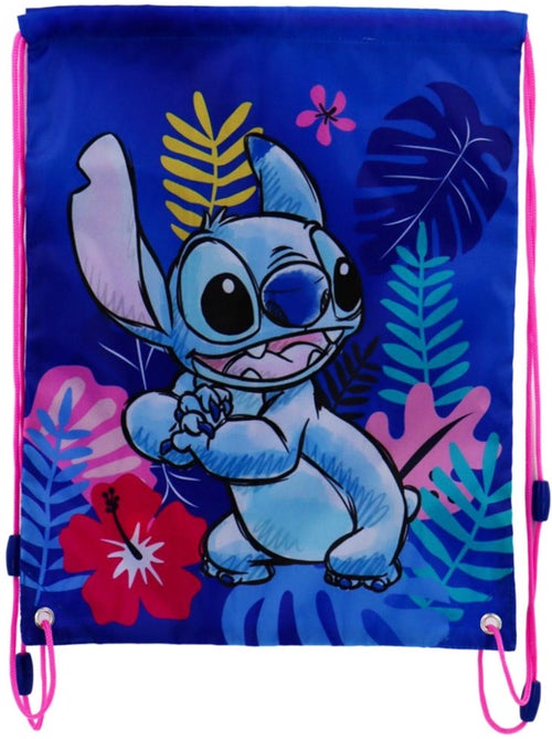 Bolsa de natación con cordones stitch estampado tropical 42 cm - Kiabi Bolsa de natación con cordones stitch estampado tropical 42 cm - Kiabi