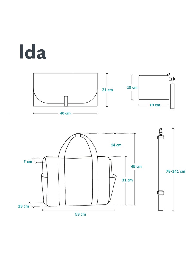 Bolsa de pañales LIONELO Ida Daily - Gran capacidad - Correa para el hombro - Materiales de alta cal Negro - Kiabi