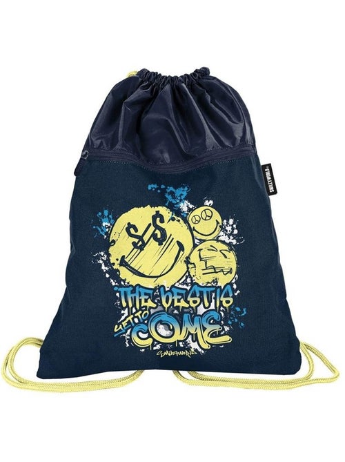 Bolsa de piscina con cordón 45 cm smiley world – bolsillo con cremallera - Kiabi