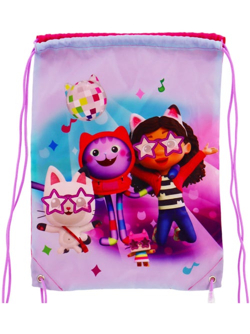 Bolsa de piscina con cordones la casa de muñecas de gabby degradado violeta y rosa 42 cm - Kiabi Bolsa de piscina con cordones la casa de muñecas de gabby degradado violeta y rosa 42 cm - Kiabi