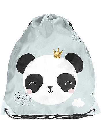 Bolsa de piscina con cordones panda 38 x 34 cm gris claro paso