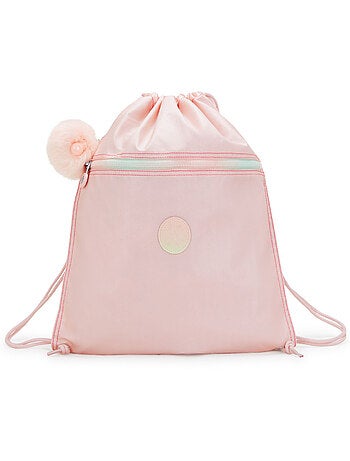 Bolsa de piscina supertaboo kipling – blush metallic, cordón y bolsillos con cremallera