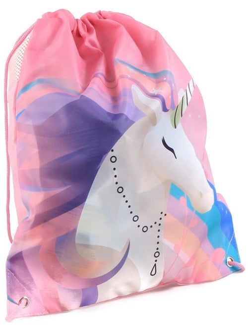 Bolsa de piscina unicornio licorne 40 cm con cordones y laterales de malla - Kiabi Bolsa de piscina unicornio licorne 40 cm con cordones y laterales de malla - Kiabi