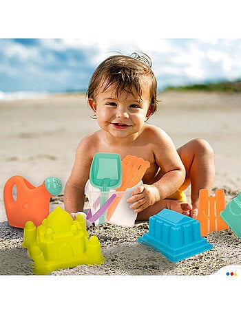 Bolsa de playa con cubo y accesorios color beach