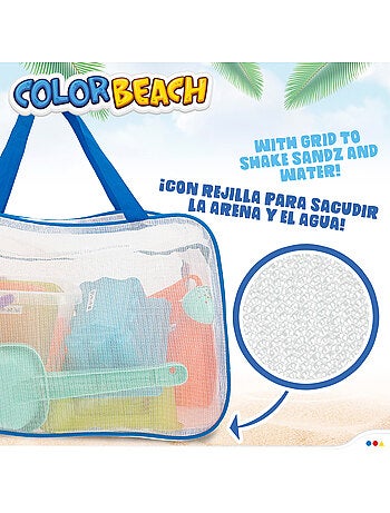Bolsa de playa con cubo y accesorios color beach