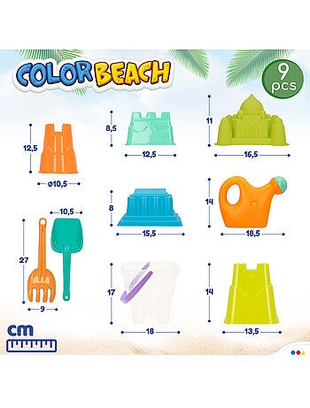 Bolsa de playa con cubo y accesorios color beach