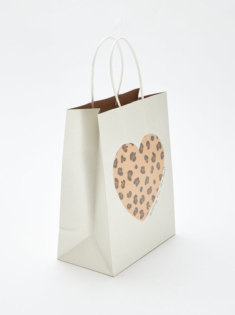Bolsa de regalo con estampado de 'corazón' Beige - Kiabi