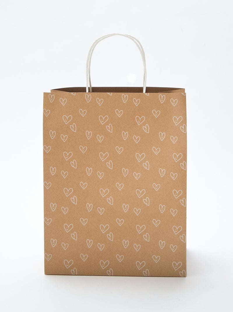 Bolsa de regalo 'corazón' Beige - Kiabi