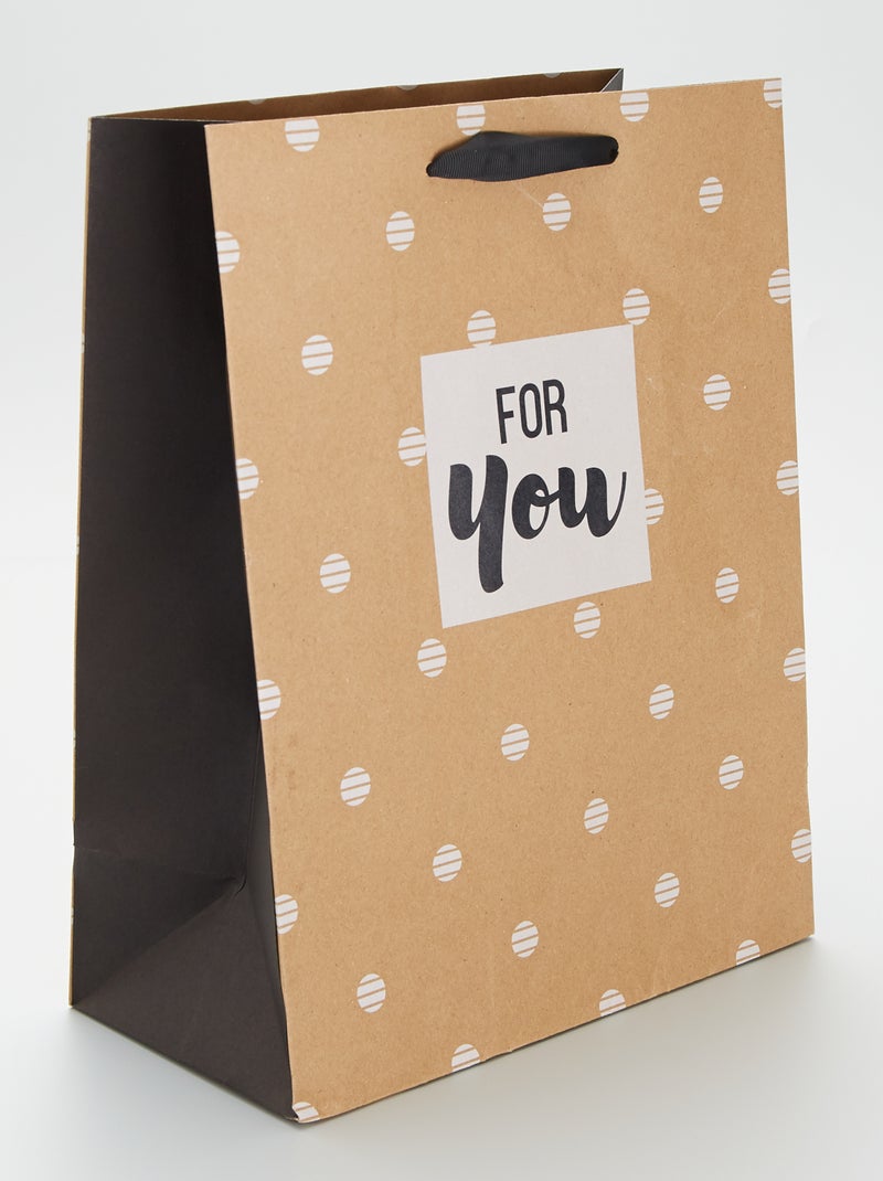 Bolsa de regalo 'For you' MARRON - Kiabi