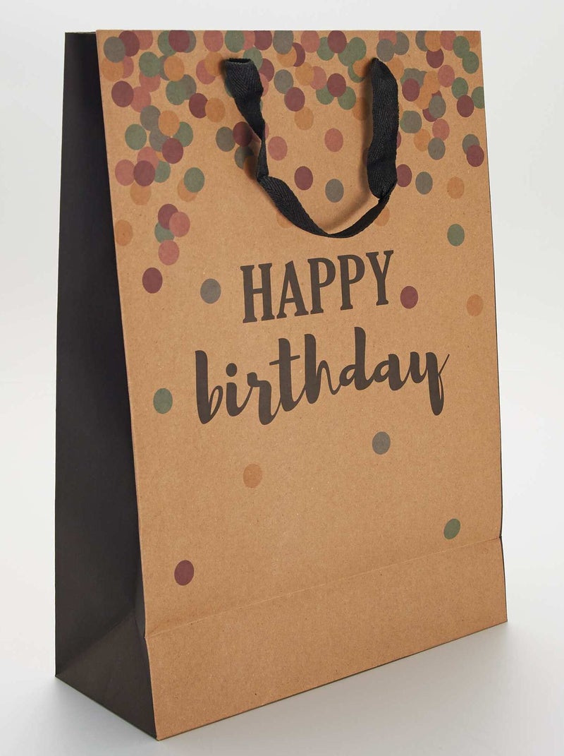 Bolsa de regalo 'Happy Birthday' MARRON - Kiabi
