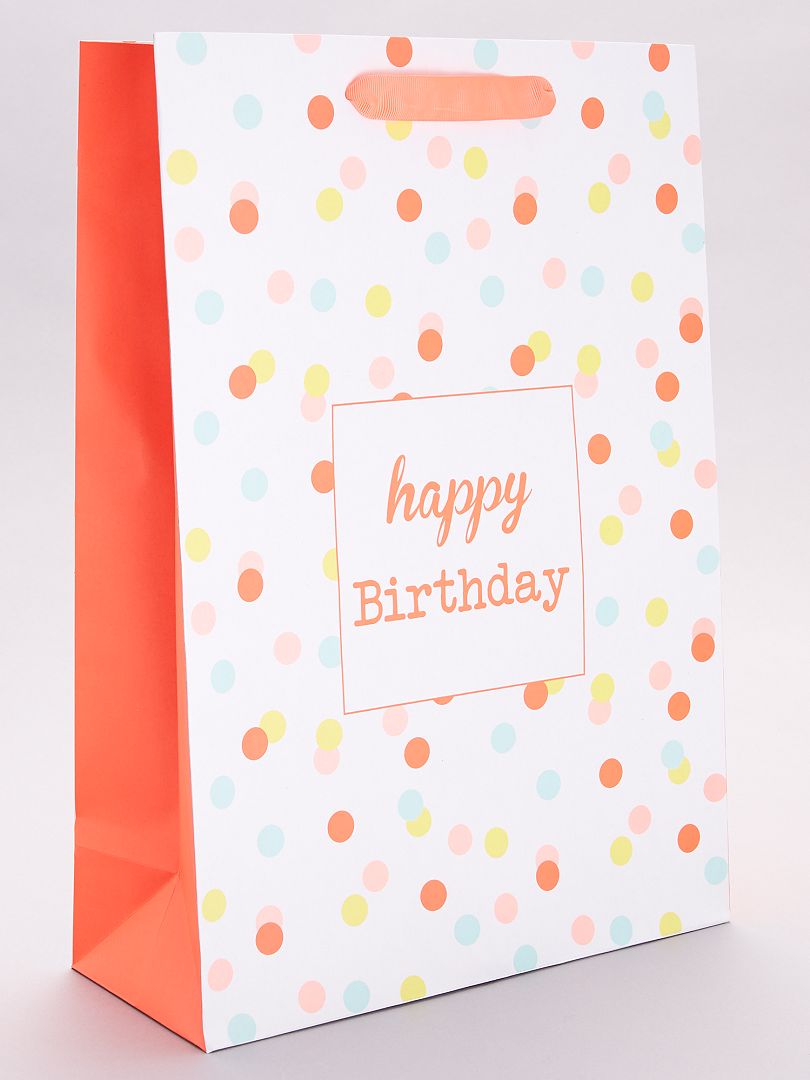 Bolsa de regalo 'Happy birthday' multicolor - Kiabi