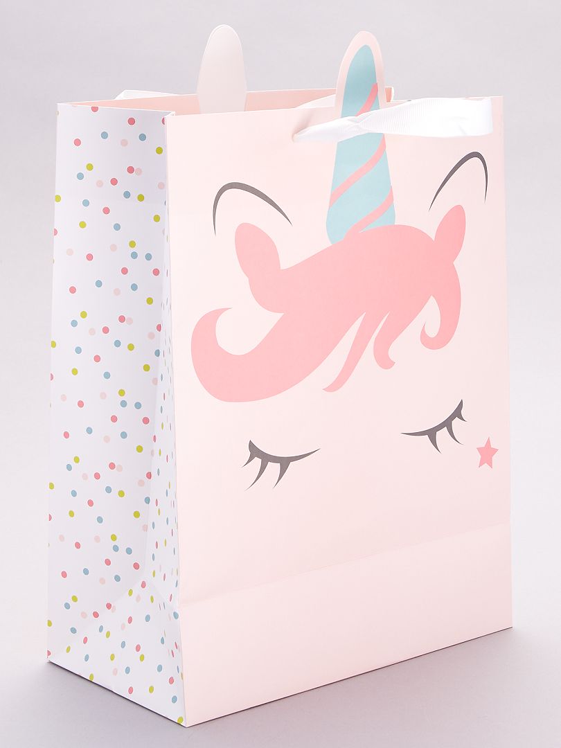 Bolsa de regalo 'unicornio' ROSA - Kiabi