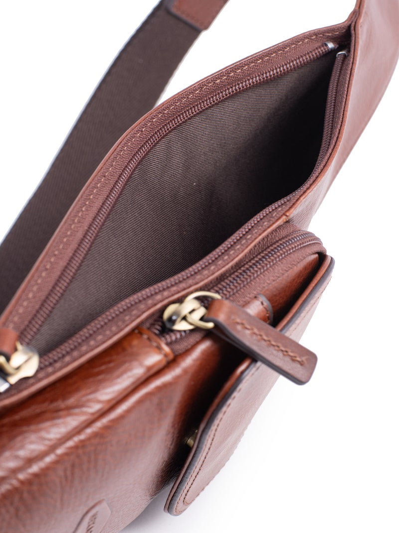 Bolsa de un solo tirante - cuero stuart hexagona Marrón - Kiabi